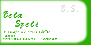 bela szeli business card